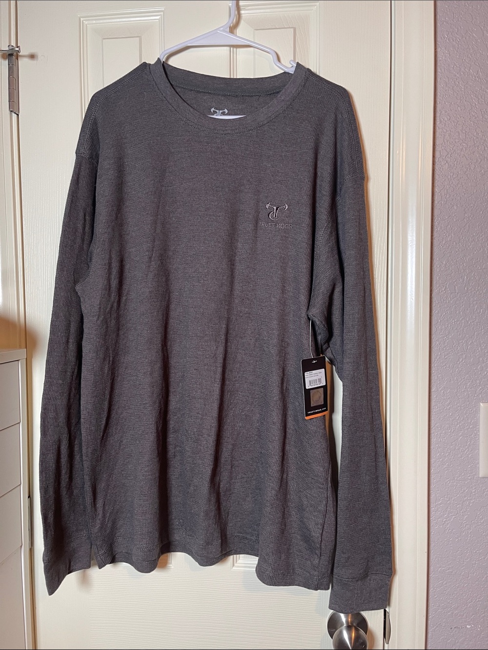 TravisMathew Men's Charcoal Long Sleeve Crew Shirt